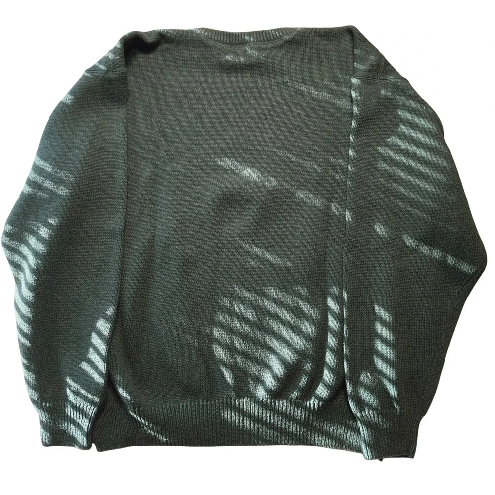 Croft & Barrow Mens XL Forest Green Crewneck Sweater 100%‎ Cotton Ribbed Knit